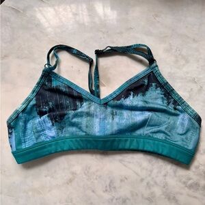 Alo Sports Bra, Teal and Black